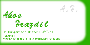 akos hrazdil business card